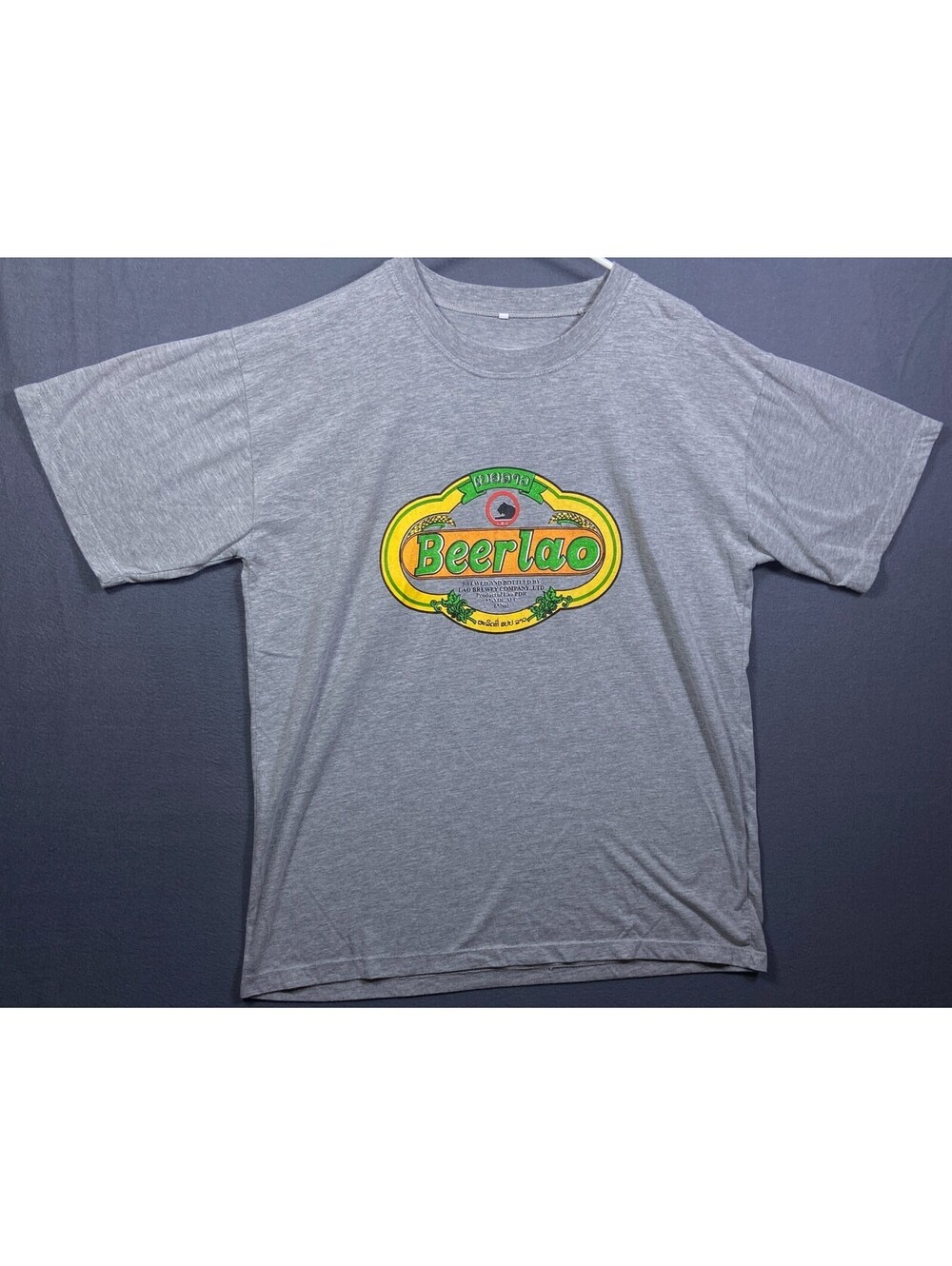 Beerlao Beer Logo Graphic Breweriana T-Shirt, Black Brewery Collectible Tee Sz L